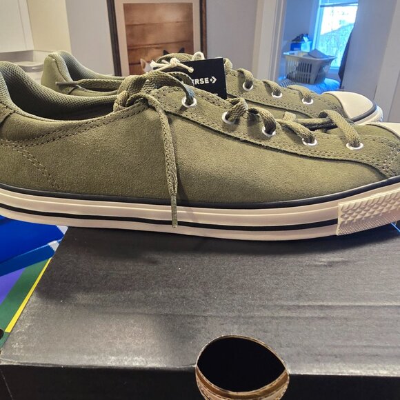 Woman's Shoes Converse Chuck Taylor All Star Dainty Suede Size 8 Khaki Green NEW - Picture 6 of 13